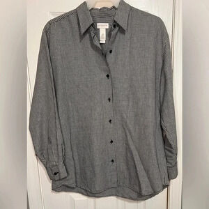 Liz Claiborne (Liz Sport) *Lg* Women’s long sleeve button up checked blouse